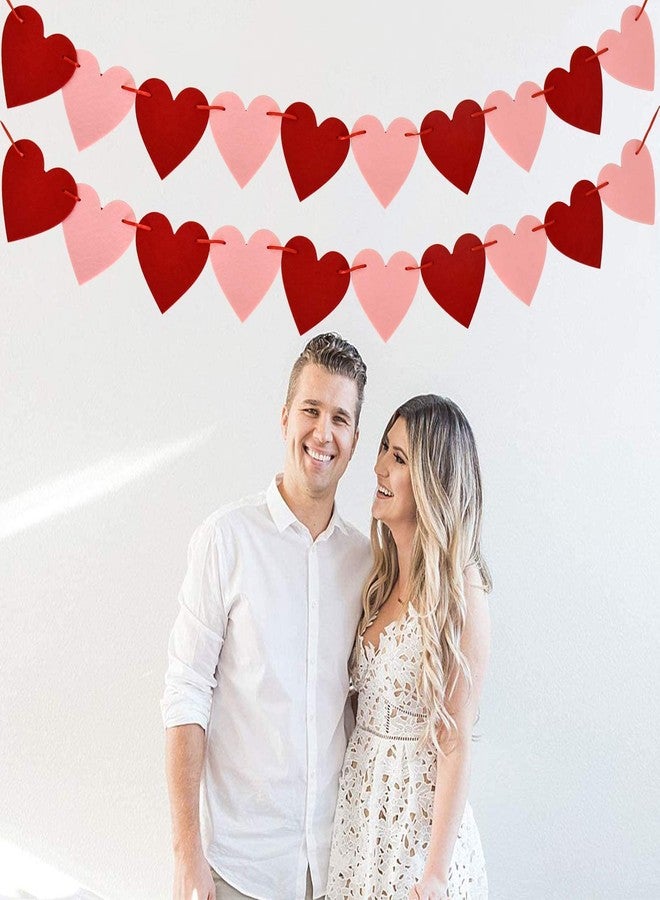 Festiko®Valentines Day Decoration-Valentine's Day Decor Heart Banner Pink&Red Pack of 40 NO Valentine's Day Heart Garland for Valentines Day Anniversary Wedding Party Supplies - Image 2